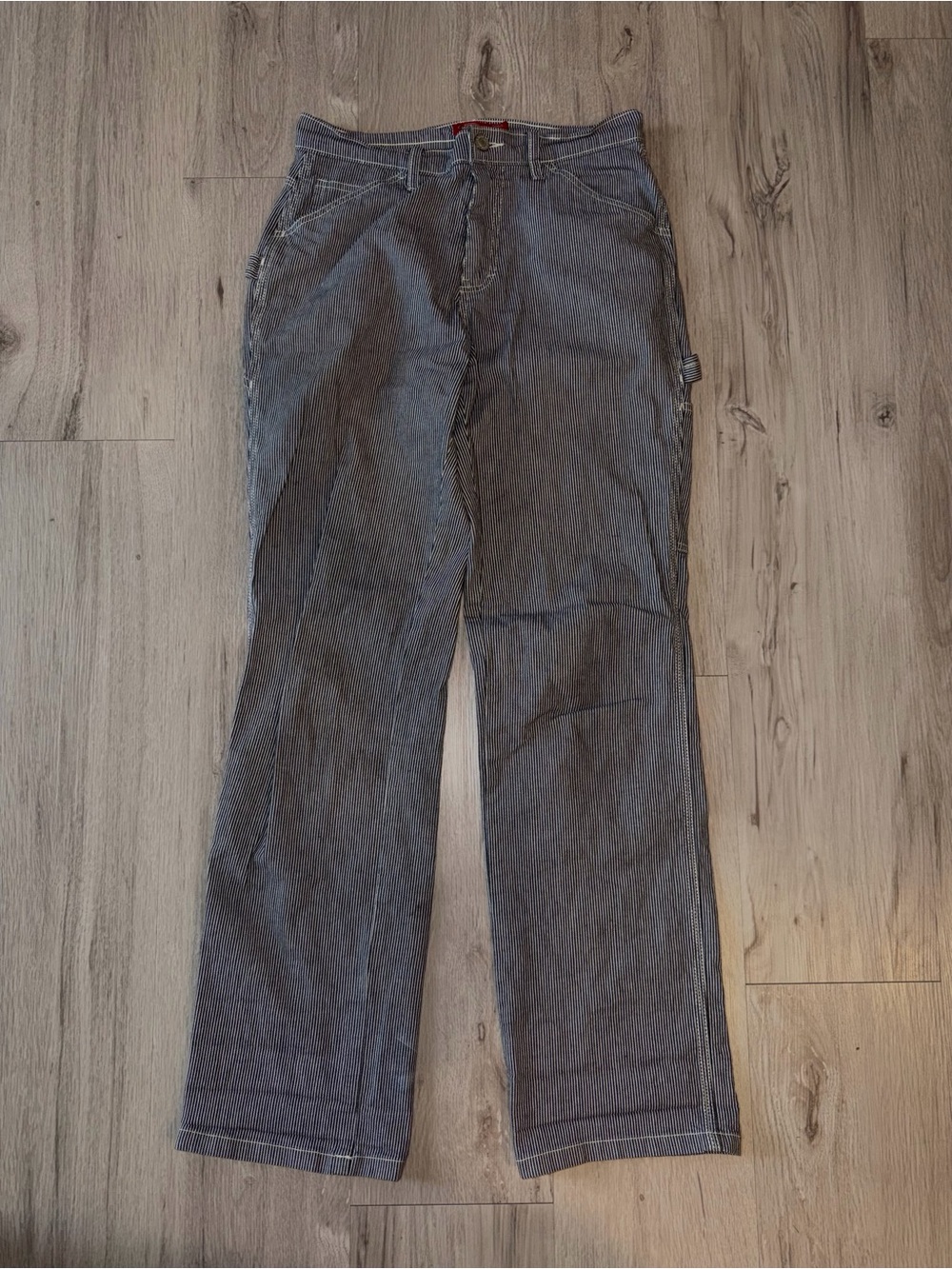 Dickies Women's Cargo Striped Pants in Gray & White - 1/25